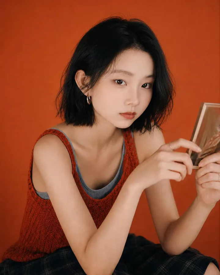 AI 写真 · 橙色肖像