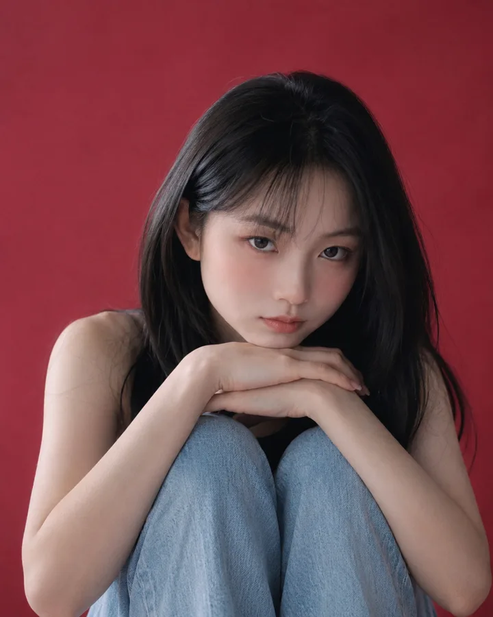 AI 写真 · 红色肖像