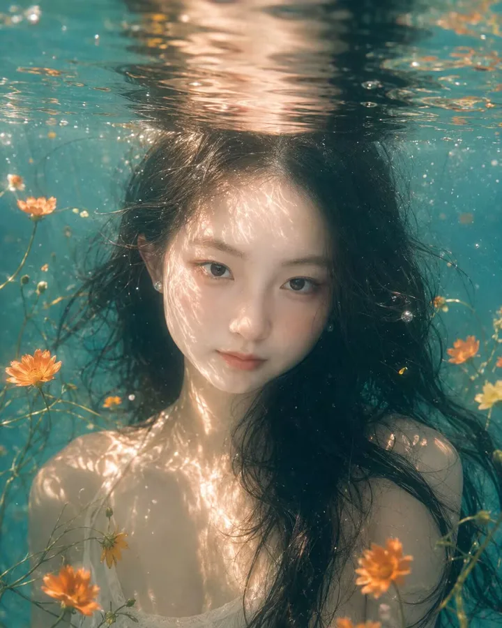 AI 写真 · 水下花园